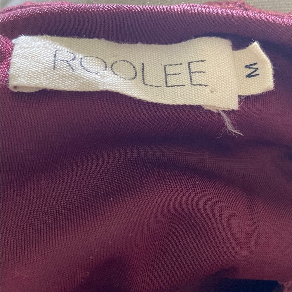 Roolee Women's Honey & Pine linen blend Floral Embroidery midi Dress medium - Picture 11 of 13